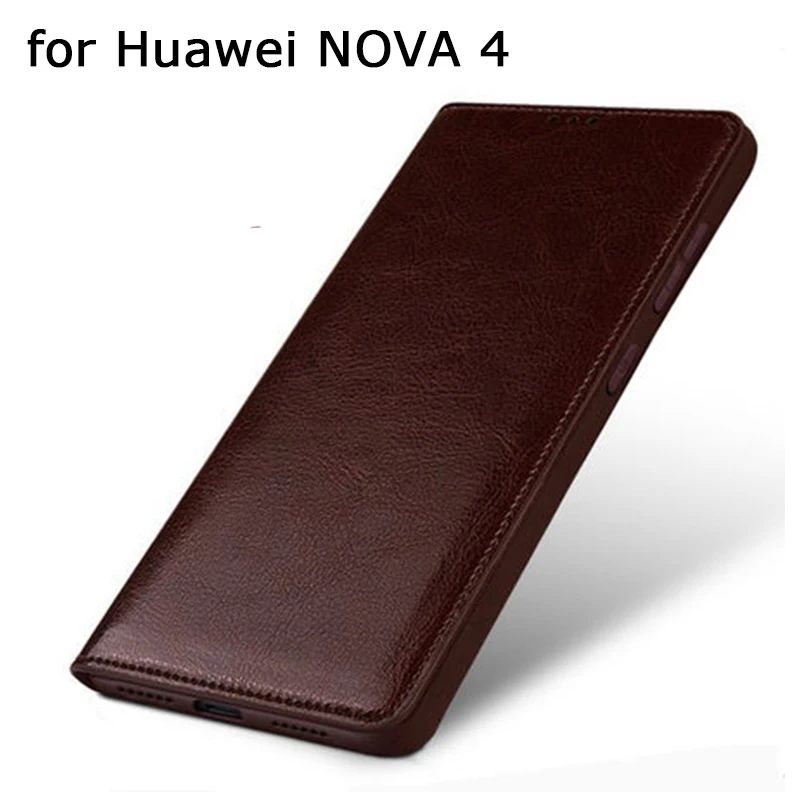 

Classic Pattern Phone Cases for Huawei Nova 4 Case Genuine Leather Shell Cover Skin for Fundas Huawei Nova4 + Gift