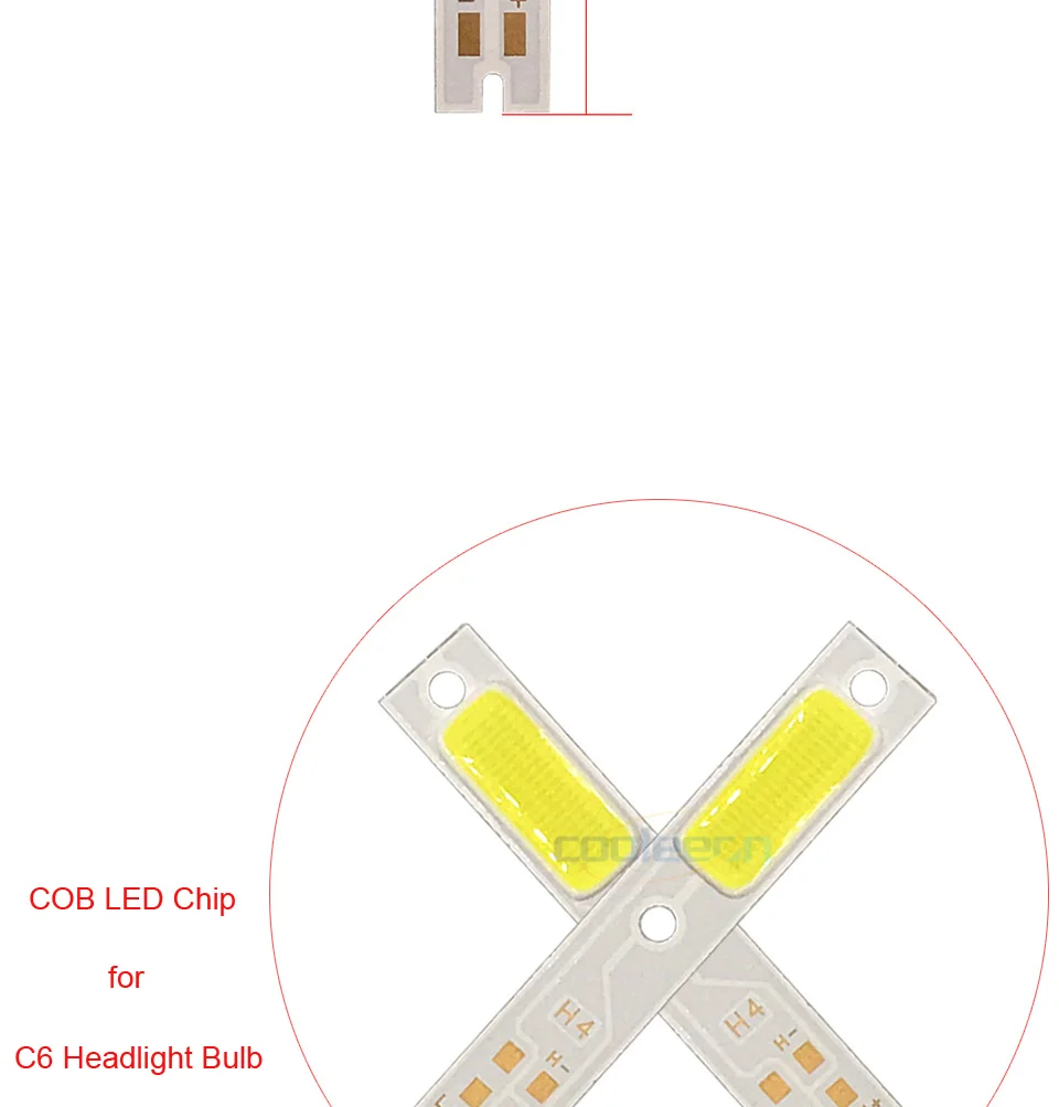 2 шт. COB Светодиодные ленты для C6 автомобилей головной светильник лампы H1 H4 H7 HB3 HB4 880 H13 9004 9007 авто фары светильник источник C6 COB Чип 6500K