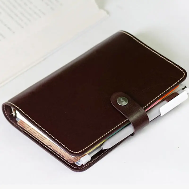 Творческий A6 оснастки связываются с отрывными листами планировщик ноутбук искусственная кожа Бесплатная