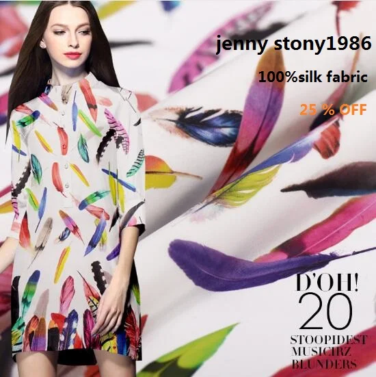 Крепдешин новейшие цветные перья цифровой струйный крепдешин шелковая ткань