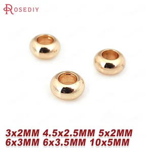 Бусины-разделители для браслета, 20 шт., 24 к, цвета шампанского, золотого цвета, латунь