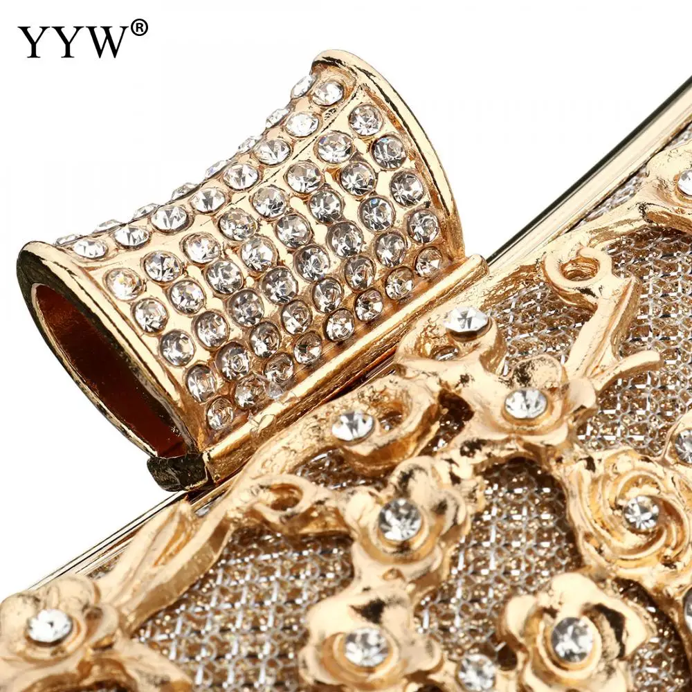 

Gold Clutch Sac Main Femme Rhinestone Women Luxury Wedding Bead Elegant Crystal Evening Bag Party Handbag Purse With Zinc Alloy