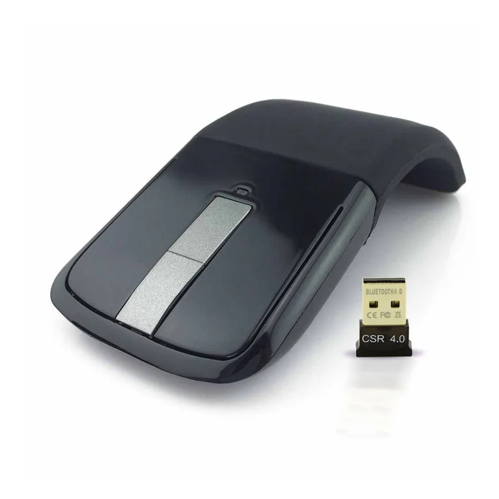 mouse with adapter Bluetooth складная компьютерная мышь для microsoft беспроводная эргономичная Arc сенсорная оптическая прокрутка Mause тонкая складная мышь для ноутбука - Цвет: mouse with adapter