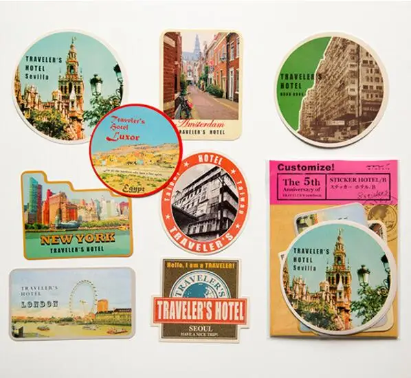 Traveler Notebook Stamp Paper Sticker Vintage Cowhide Diary Decorative Adhesive sticky note Memo Pad DIY Scrapbooking Decor - Цвет: 3