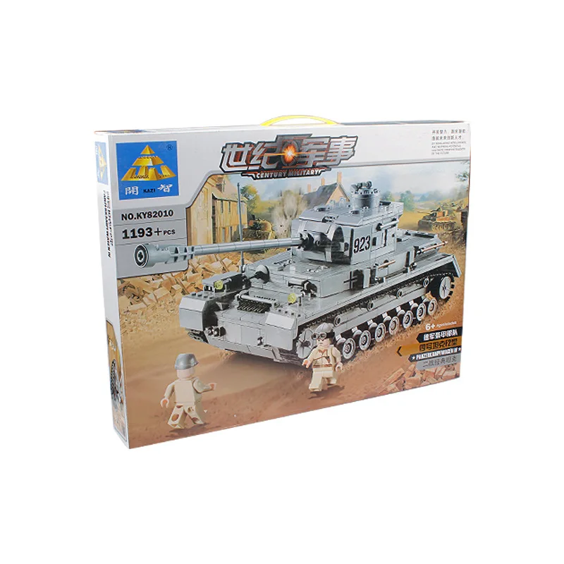 KAZI, большой Танк Panzer IV, 1193 шт., строительные блоки, военная армия, конструктор, наборы, Обучающие сборочные игрушки для детей, подарки