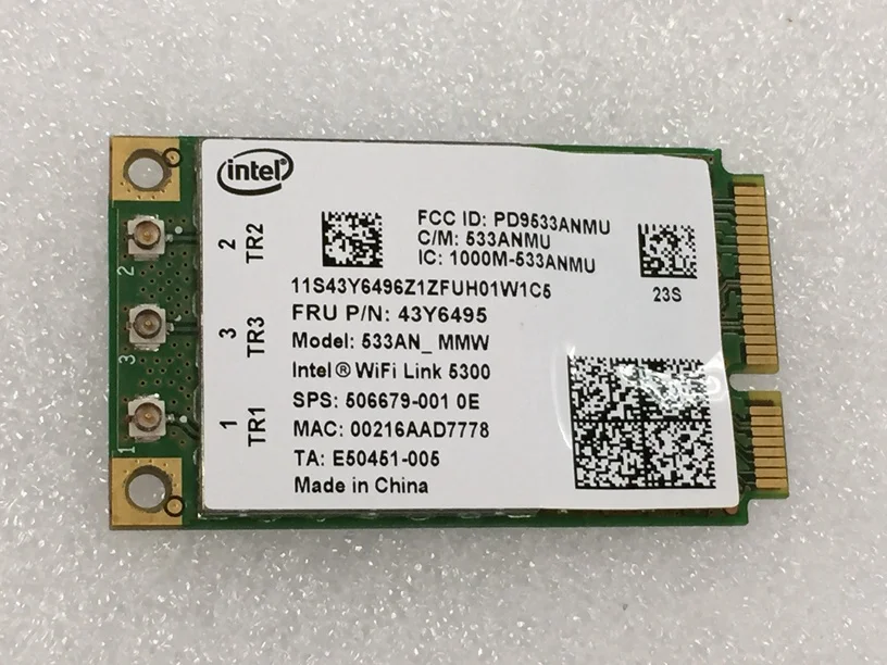 SSEA Новая беспроводная карта для Intel WiFi Link 5300 AGN 533an_mw Mini PCI-E 2 4/5 0 GHz 450M IBM X200 X200S X300 R400 |