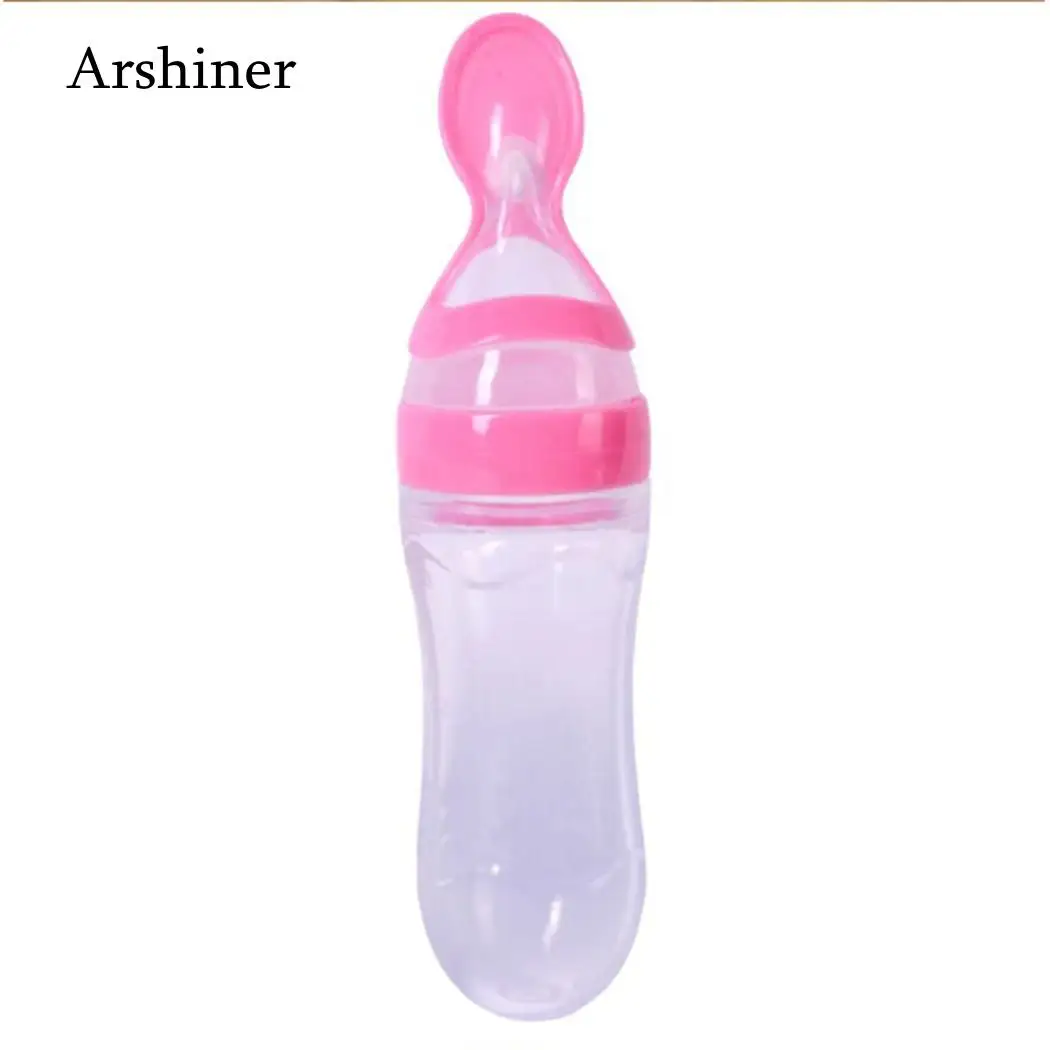 Кормушка с бутылкой синий зеленый сжимаемая еда белый рис Кормление желтый