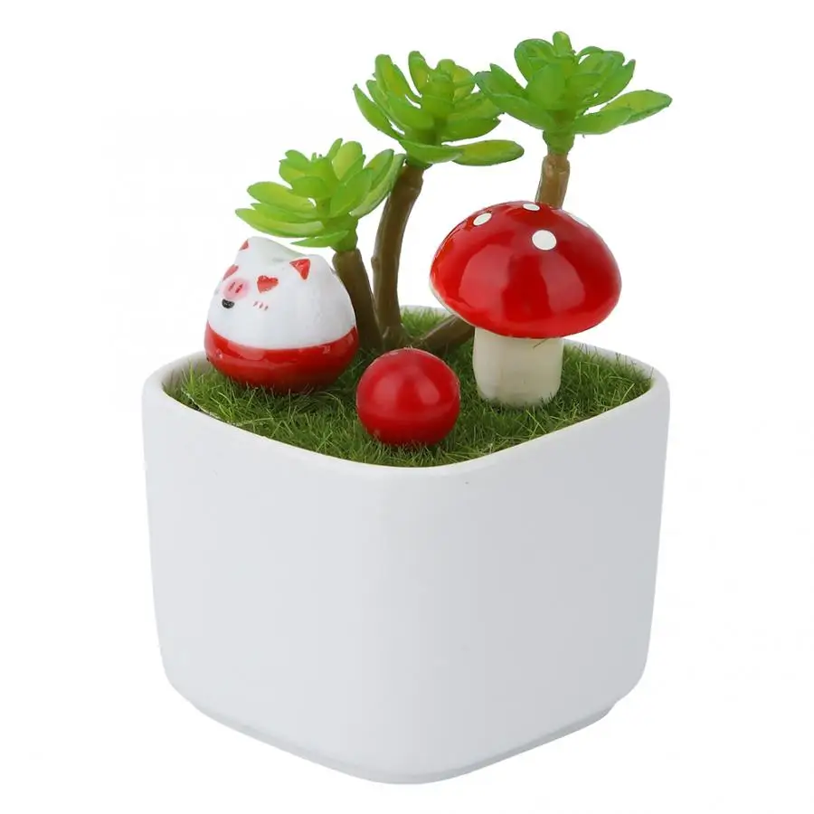 Белое керамическое искусственное Горшечное растение имитация цветочный горшок