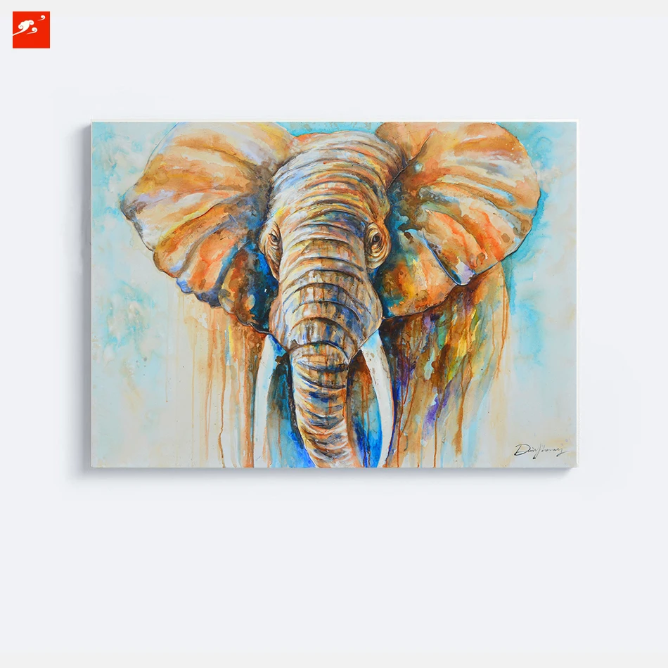 Современная Природа красочные слон картина холст печать плюс 50% маслом домашний