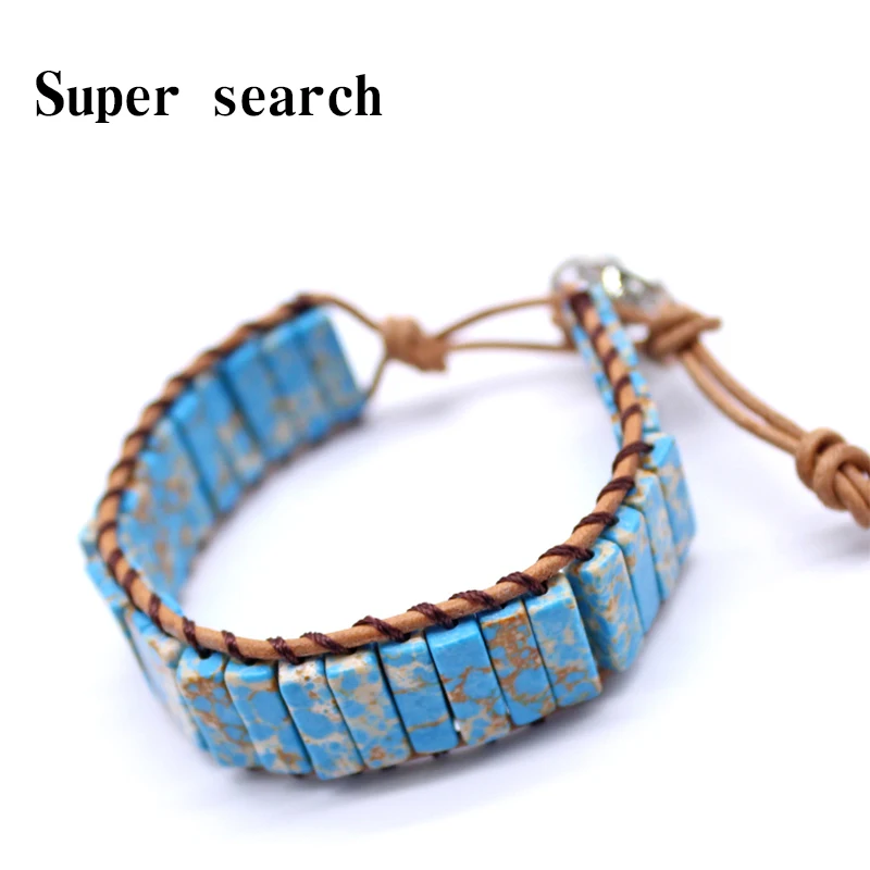 Браслет унисекс из натуральной кожи с синими камнями браслет бусин для пары