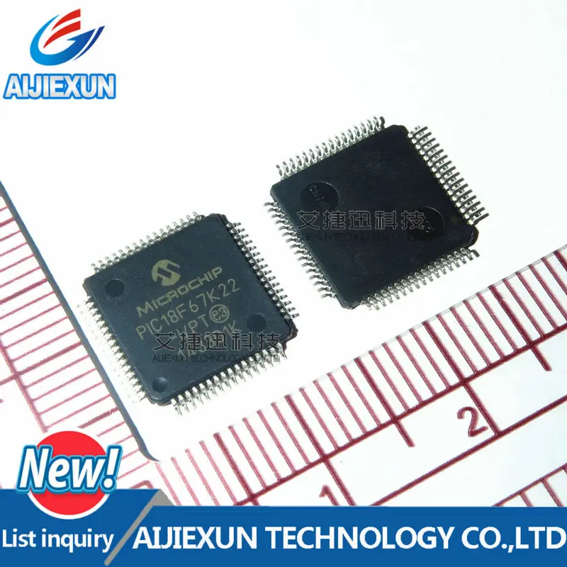2 шт. PIC18F67K22-I/PT MCU 8-битный PIC18 PIC RISC 128KB Flash 5 V/3 3 V/5 V Автомобильный 64-контактный TQFP