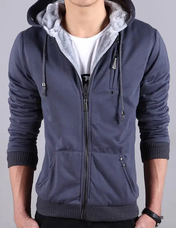 Зимние мужские толстовки мужской топ на бедрах куртка Мужская Утепленная