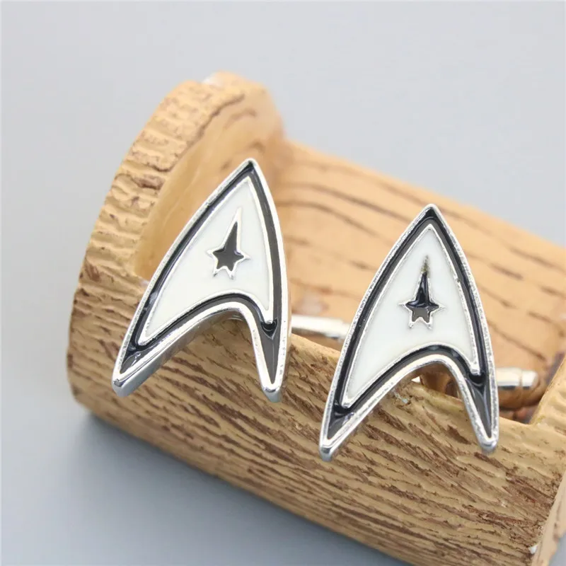 Фильм ювелирные изделия Star Trek эмаль Для мужчин запонки посеребренные рубашки для