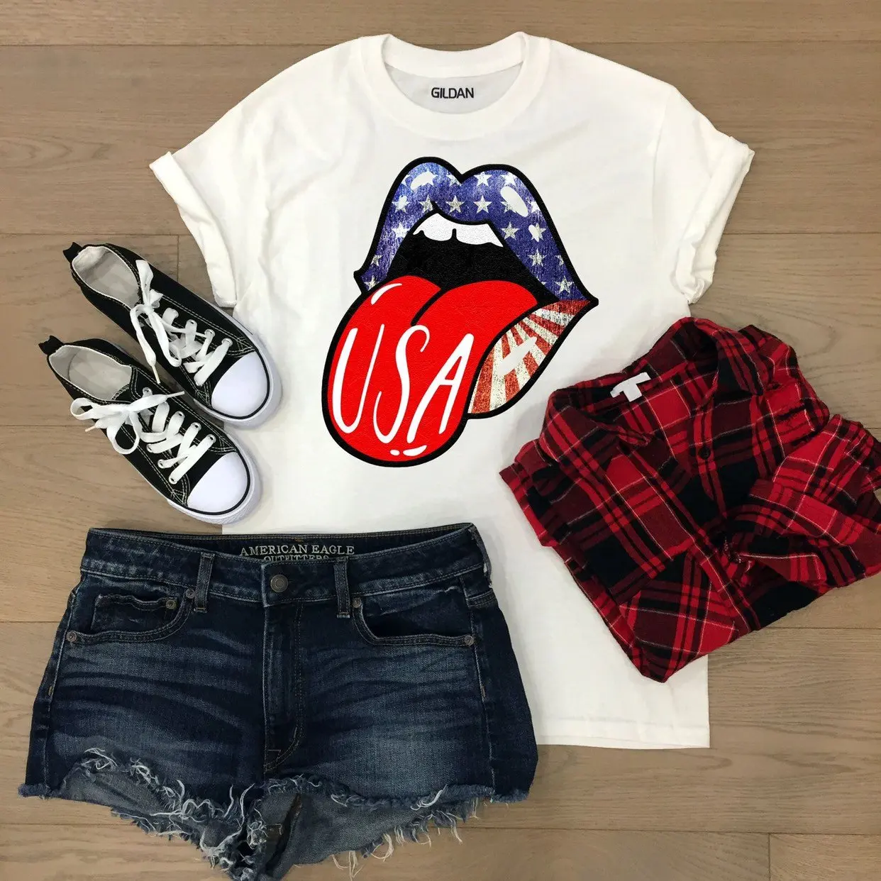 Для женщин модные Повседневное Американская футболка &quotгубы&quot унисекс