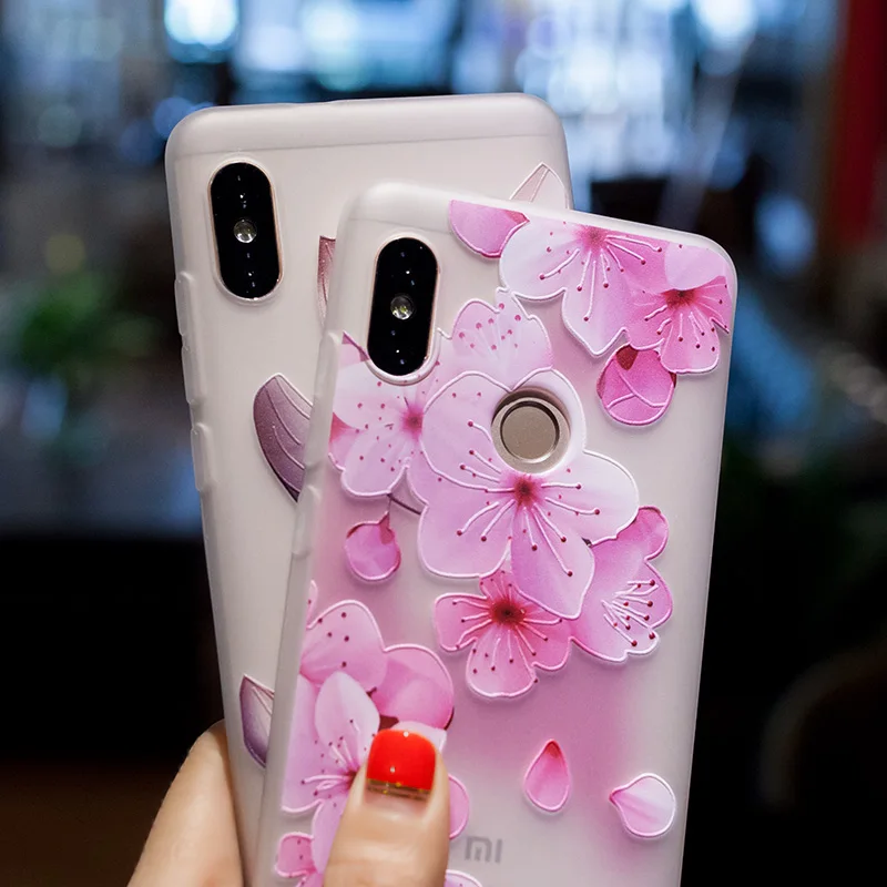 Case For Xiaomi Redmi 4X 4A Note 5A Luxury Flower 5X Mi A1 Soft TPU Relief Back Cover Transparent |