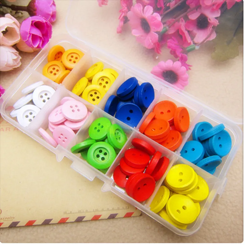 YJHSMY 10 стилей 100 шт./лот картина Печать 2 отверстия деревянные пуговицы 15 мм шитье