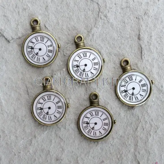 

50pcs Vintage Clock Embellishments, Scrapbooking/Cardmaking/Jewelry Supply, Clock Charm enamel clock