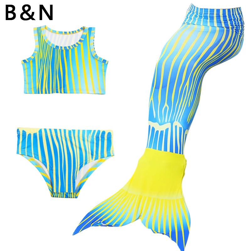 Купальный костюм с хвостом русалки из 3 предметов топ жилет штаны для девочек