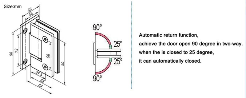Высокое качество 2 шт. SUS304 нержавеющая сталь безрамные душевые стеклянные