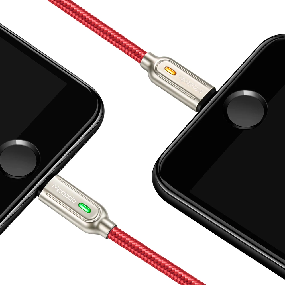 Mcdodo USB кабель для iPhone X Xs Max XR 2.4A Быстрая зарядка USB зарядное устройство кабель для передачи данных для iPhone 8 7 6S Plus USB зарядное устройство Шнур - Цвет: iPhone silver Red