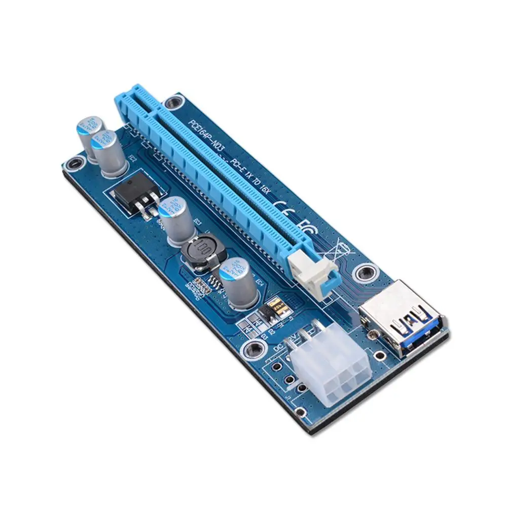4 шт. PCI E 1x к 16x блок питания ed Riser адаптер карта с 60 см USB 3 0 удлинитель и MOLEX SATA кабель