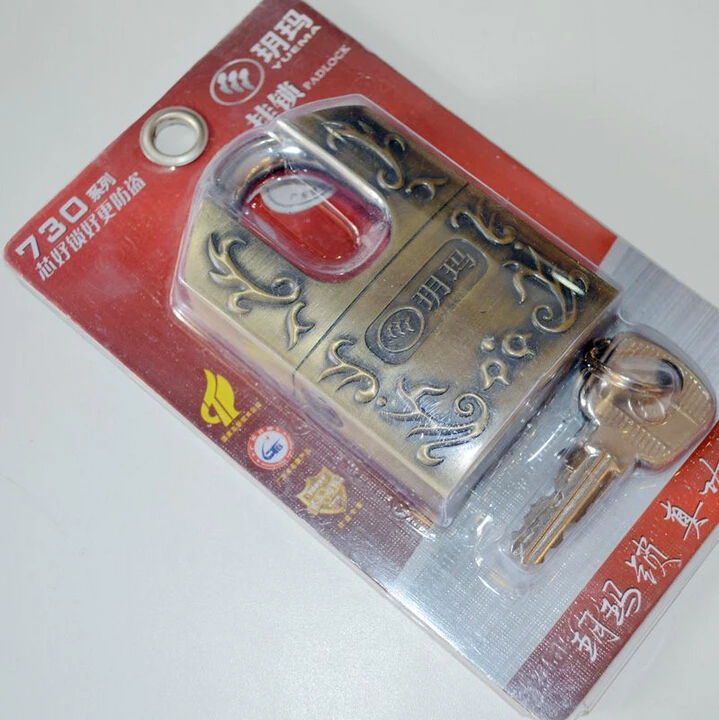 Высокая Класс безопасности нержавеющей легированной двери складской замок Медь