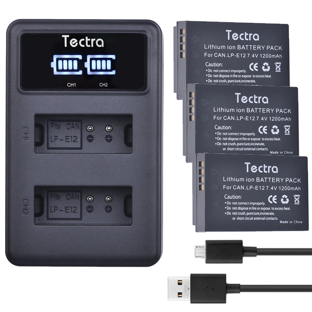 Запасная аккумуляторная батарея и двойное зарядное устройство со светодиодным дисплеем USB для Canon M 100D Kiss X7 Rebel SL1 EOS M10 M100, 3 упаковки