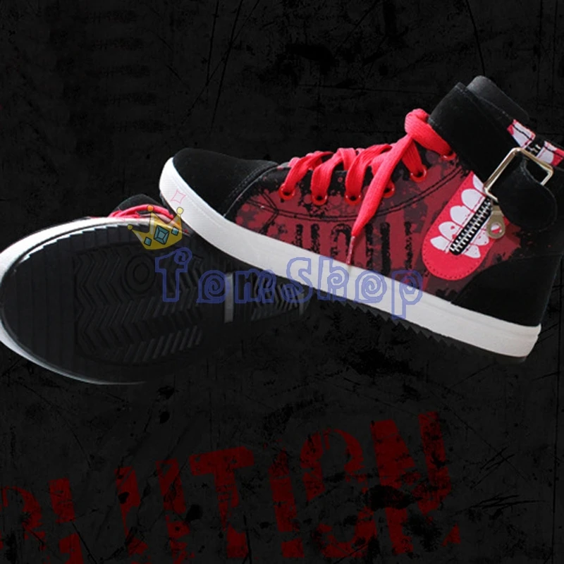 Anime Tokyo Ghoul Kaneki Ken Fashion Canvas Sneakers Men's Casual High Top Cosplay Shoes Free Shipping | Тематическая одежда и