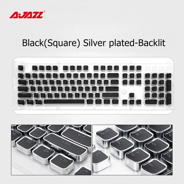 Хаки Ajazz электропокрытие панк-брелок стимпанк механическая клавиатура Keycap светильник передача двухцветная впрыска покрытием края - Цвет: Хаки