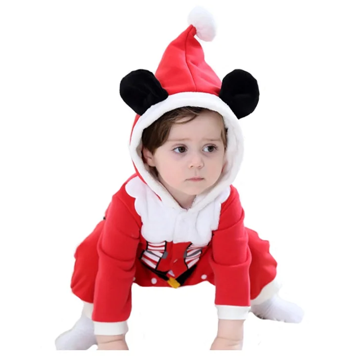 Christmas Детские комбинезоны с героями мультфильмов; зимние теплые коралловые флисовые милые рождественские подарки со львом; пижамы для маленьких мальчиков и девочек; одежда с рыбами; roupas de bebe recem nascido - Цвет: Christmas