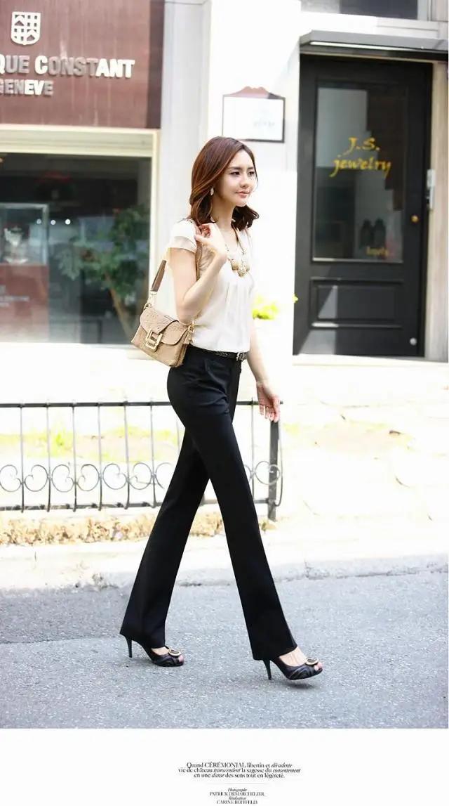 Новинка весна-осень 2018 повседневные женские брюки облегающие простые для работы