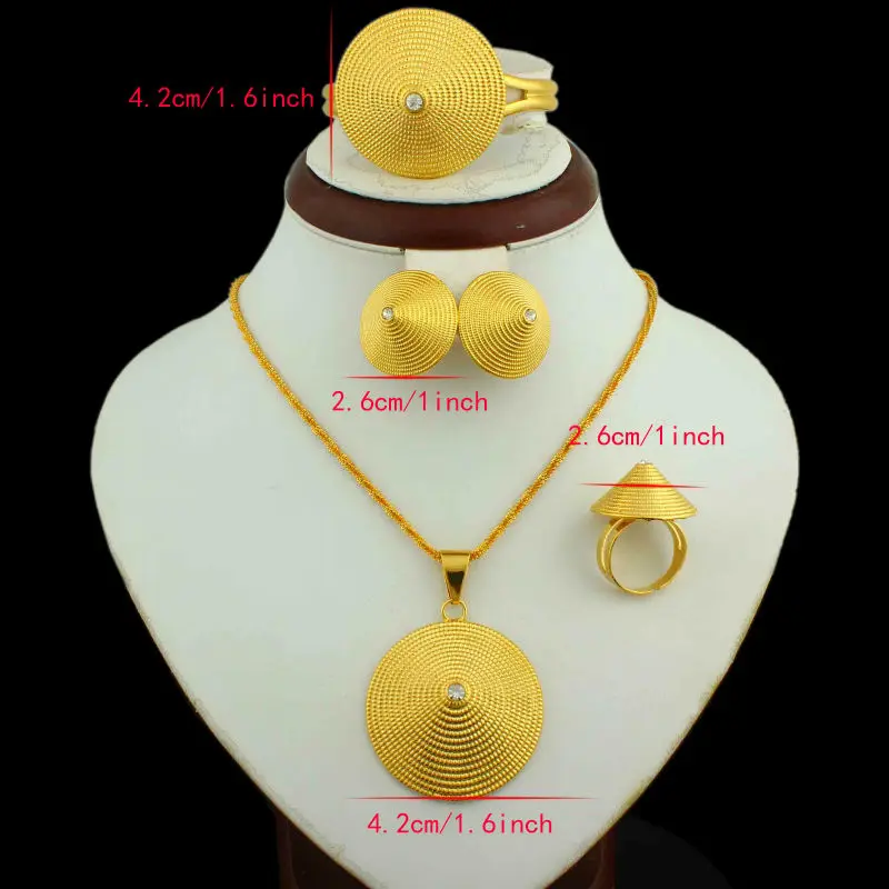 Эфиопские Ювелирные наборы ожерелье/серьги/Подвеска/браслет/кольцо цвета 24