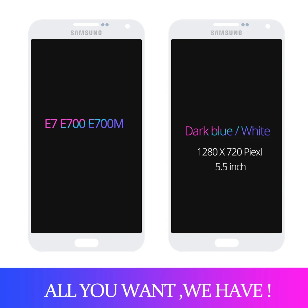 Можно отрегулировать E700 lcd для samsung Galaxy E7 E700 E700F E7000 E7009 полный сенсорный экран дигитайзер E7 панель ЖК-дисплея в сборе