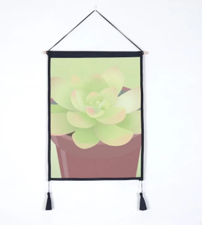 Green Contracted Simple Plants Cactus Art Room Fabrics Cotton Linen Painting House Vintage Wall Bar Home Decor Gift | Дом и сад