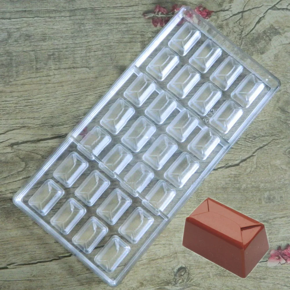 Grainrain Rectangle Shaped DIY Chocolate Molds Clear Hard Plastic Polycarbonate PC Mould | Baking &amp Pastry Tools