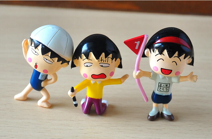 12 шт./лот 5 см Chibi Maruko Chan экшн фигурки Куклы Сакура момомоко ПВХ Фигурки гаражный