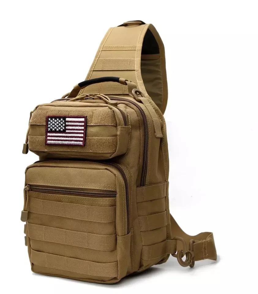 Khaki 600D уличный военный походный рюкзак, тактический рюкзак, дорожная сумка через плечо, камуфляжный охотничий рюкзак, поясная связка - Цвет: Khaki