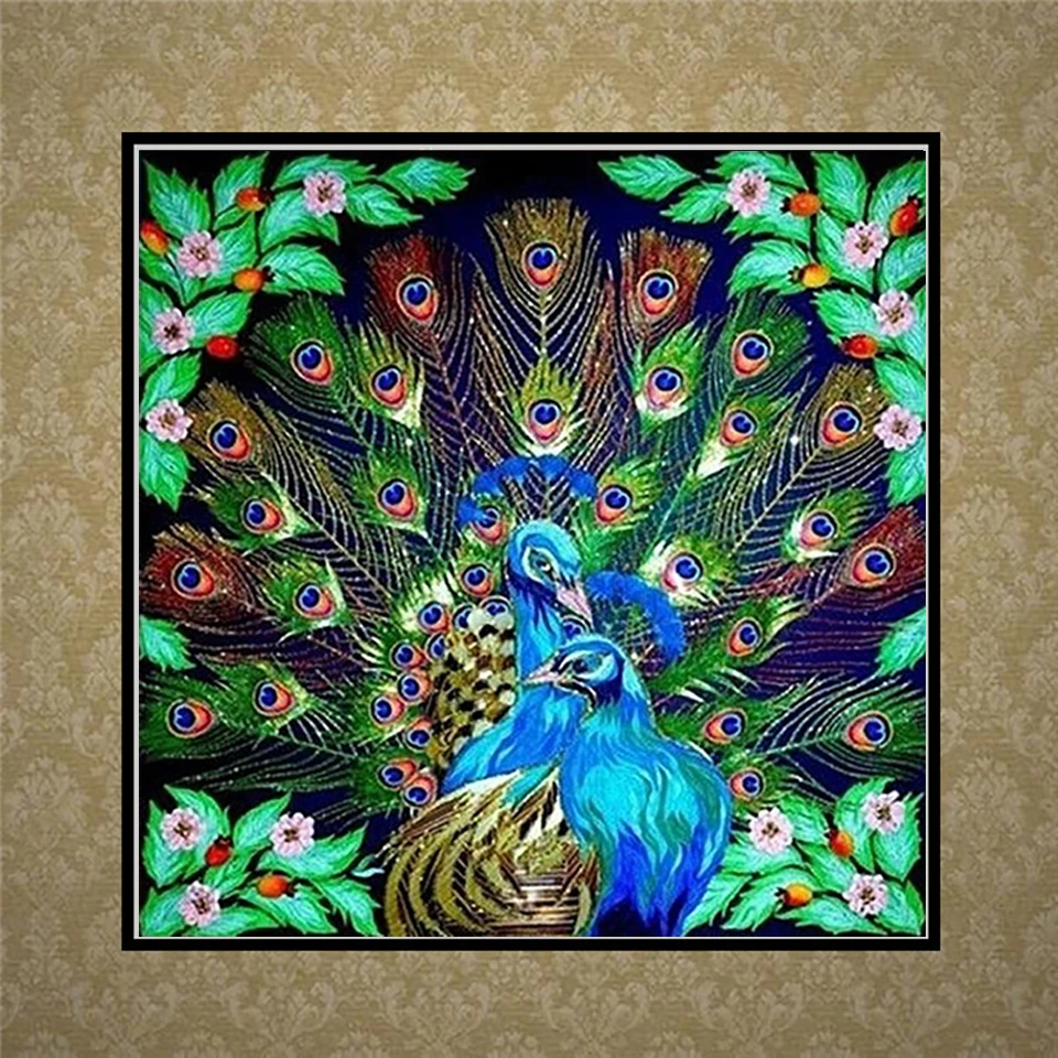 LaoJieYuan DIY Алмазная Картина Павлин Животные полная галька вышивка крестиком