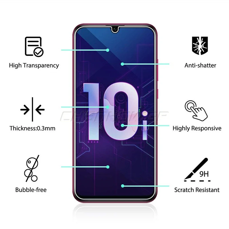 Защитное стекло закаленное 9H для Huawei Honor 10i 10 i Lite P Smart Plus 2019|Защитные стёкла и