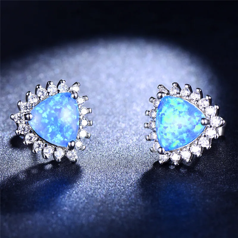 Женские Геометрические треугольные серьги гвоздики из стерлингового серебра 925