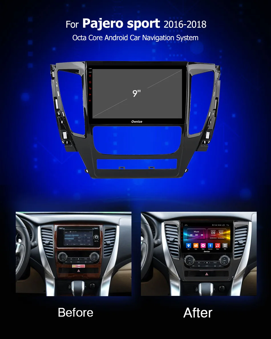 Ownice K1 K2 K3 K5 K6 2 DIN Android 9 0 автомобильный Радио Стерео gps Navi для Mitsubishi Pajero Sport 2016-2018 DVD