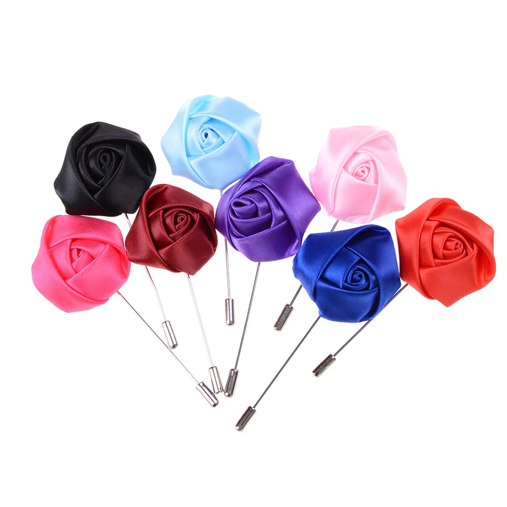 1 шт. Милая модная бутоньерка для шафера ручной работы атласная роза вечеринки
