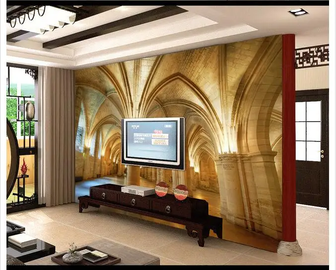 Пользовательские фото обои 3d tv фрески 3D Европейский церковный купол фон