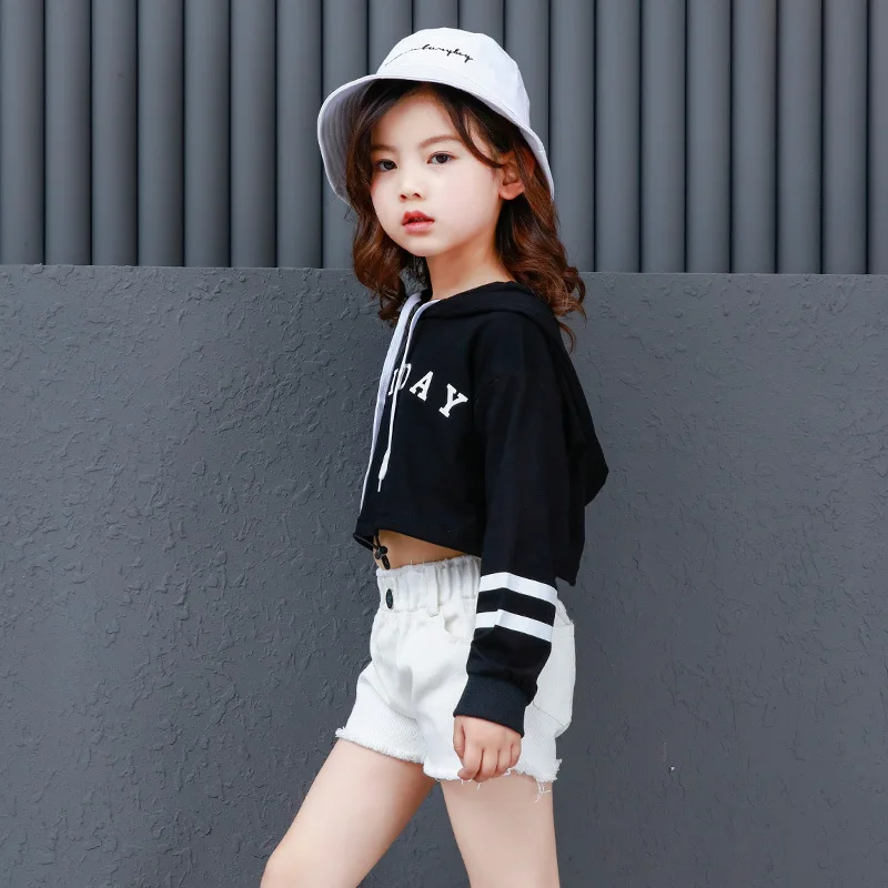 Teenage Girls Clothing Set 2018 Long Sleeved Hip Hop Crop Hoodies Sweatshirts Top 2 Piece Summer for Kids | Детская одежда и обувь