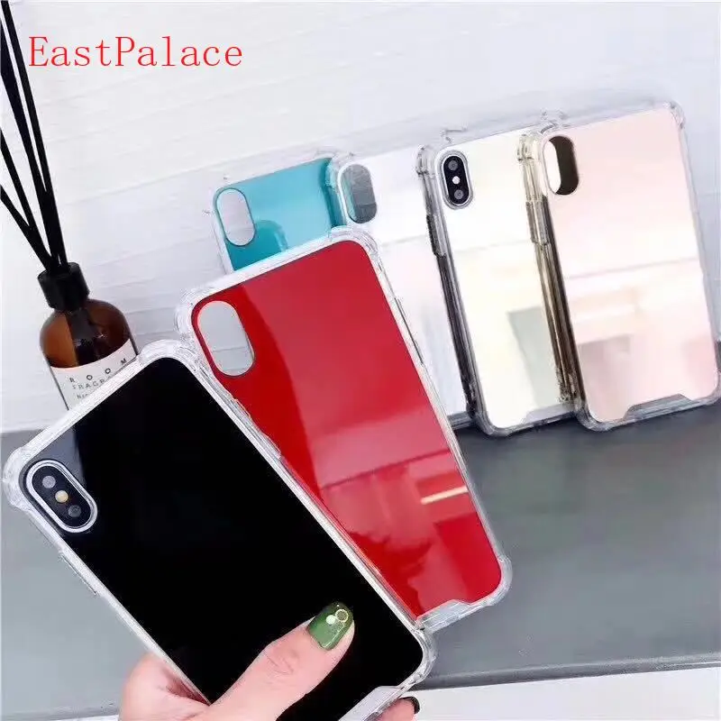 Soft Case for iPhone X XS Max XR Cases Shockproof TPU Mirror Back Cover 7 8 Plus 6S 6 Coque |