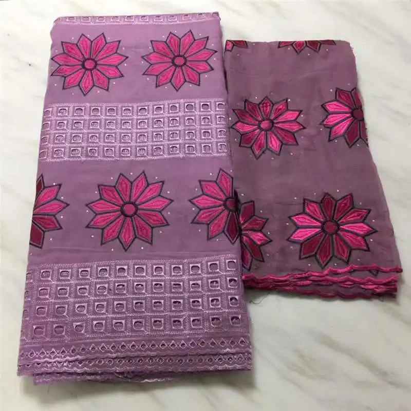 

new fashion cotton lace set lady high quality dress material african nigerian swiss voile Embroidere fast shipping