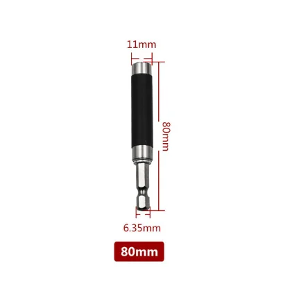 80mm 3 шт. 1/" Шестигранным хвостовиком диаметром 80/120/140 мм Quick Release Мультитул наконечник бит Магнитная отвертка Набор бит держатель адаптер головки DT6 - Цвет: 80mm