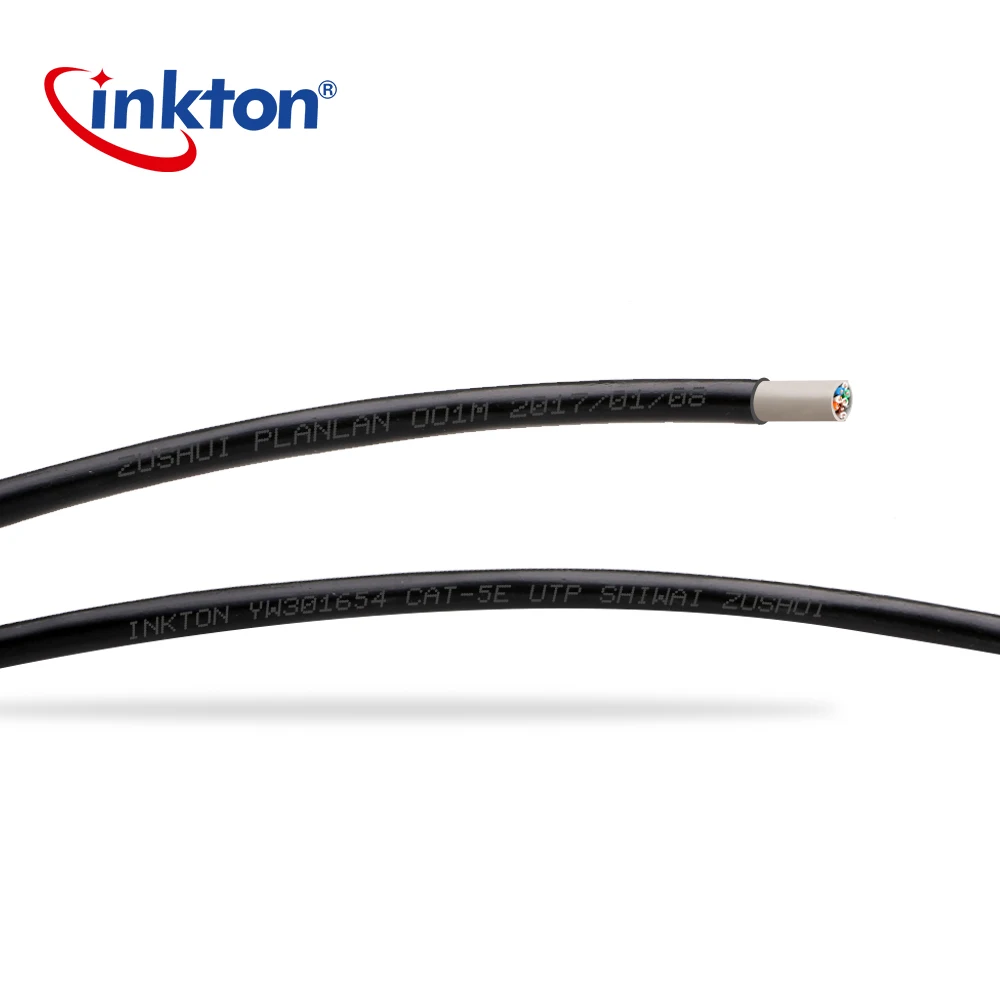 Inkton Открытый водонепроницаемый UTP кабель Cat5e Ethernet Rj45 черный рулон Core 8 ядер