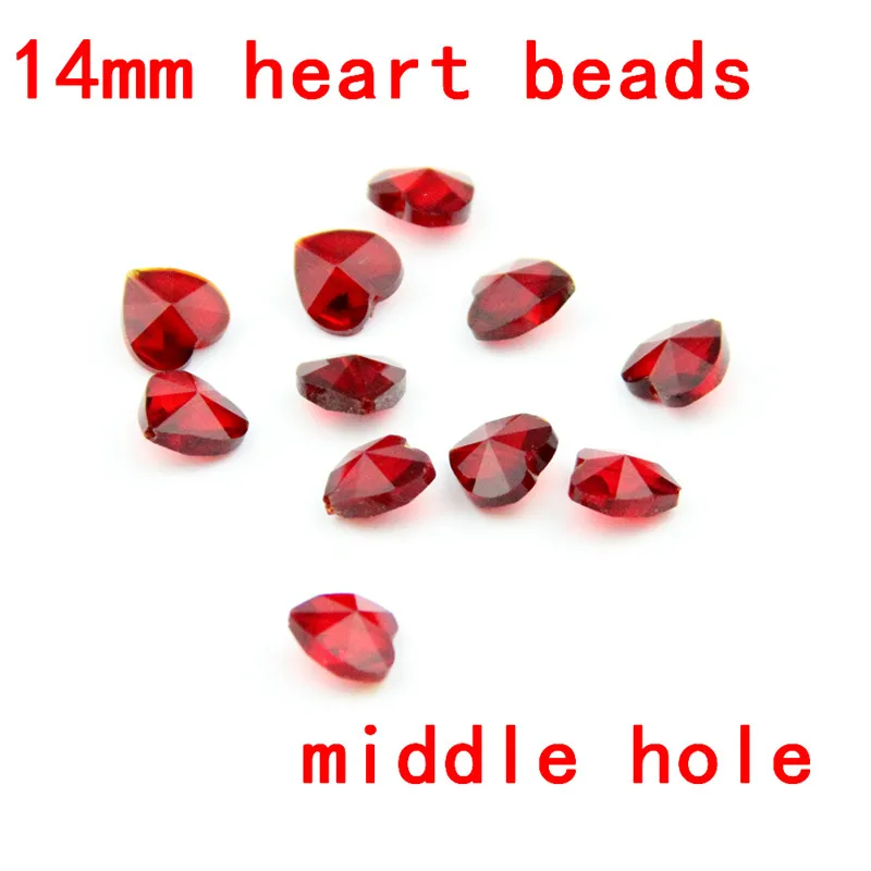 Большое количество 100 шт.-2000 шт. 14 мм хрустальные бусины в форме сердца 1 отверстие