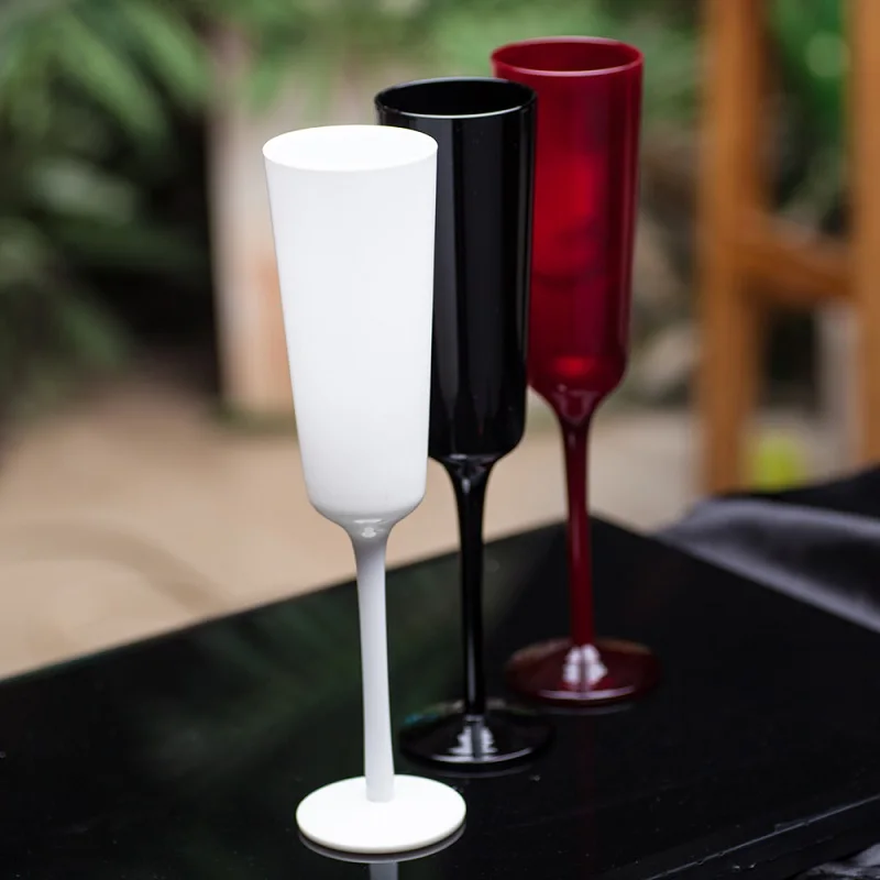220 мл бокал без свинца черно белый для вина Европейский украшение дома|Бокалы